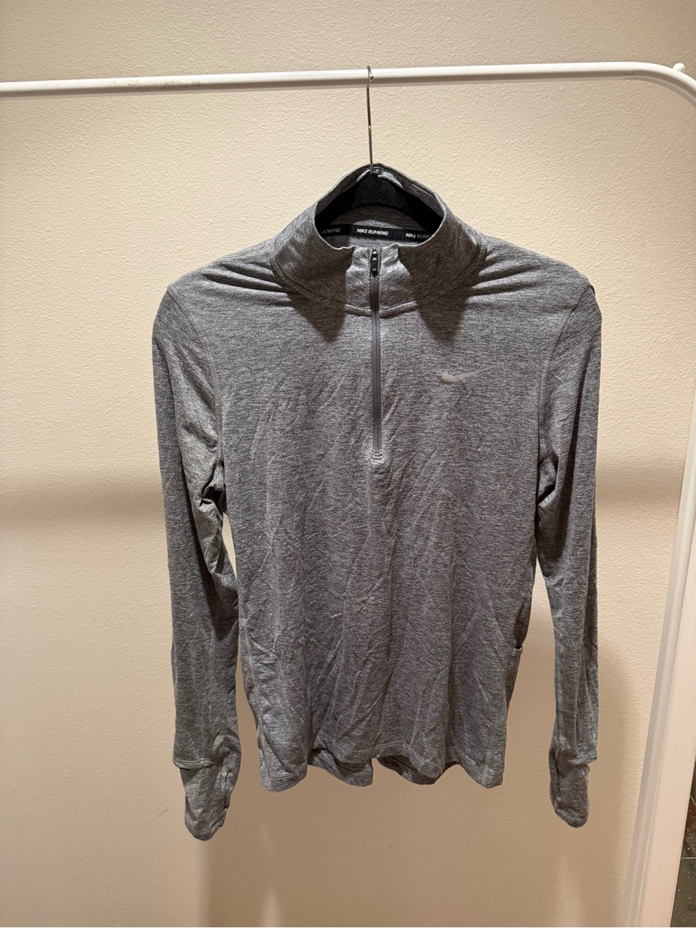 Nike Gray Heather Quarter-Zip Performance Top